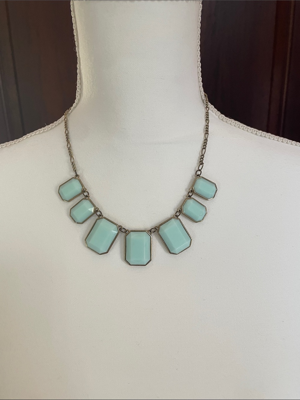 Mint Geometric Statement Necklace - Women Jewelry